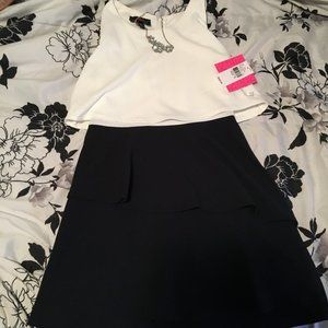 IZByer Girl's size 10 White and Navy formal wear